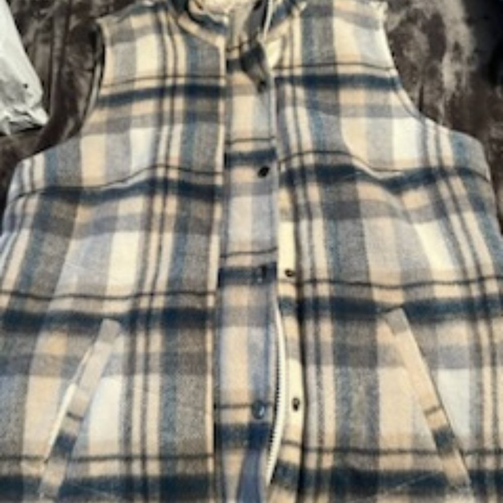 Plaid Christopher & Banks Vest Size Medium